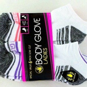 BODY GLOVE Womens Low Cut Socks 6 Pairs Pack 9-11